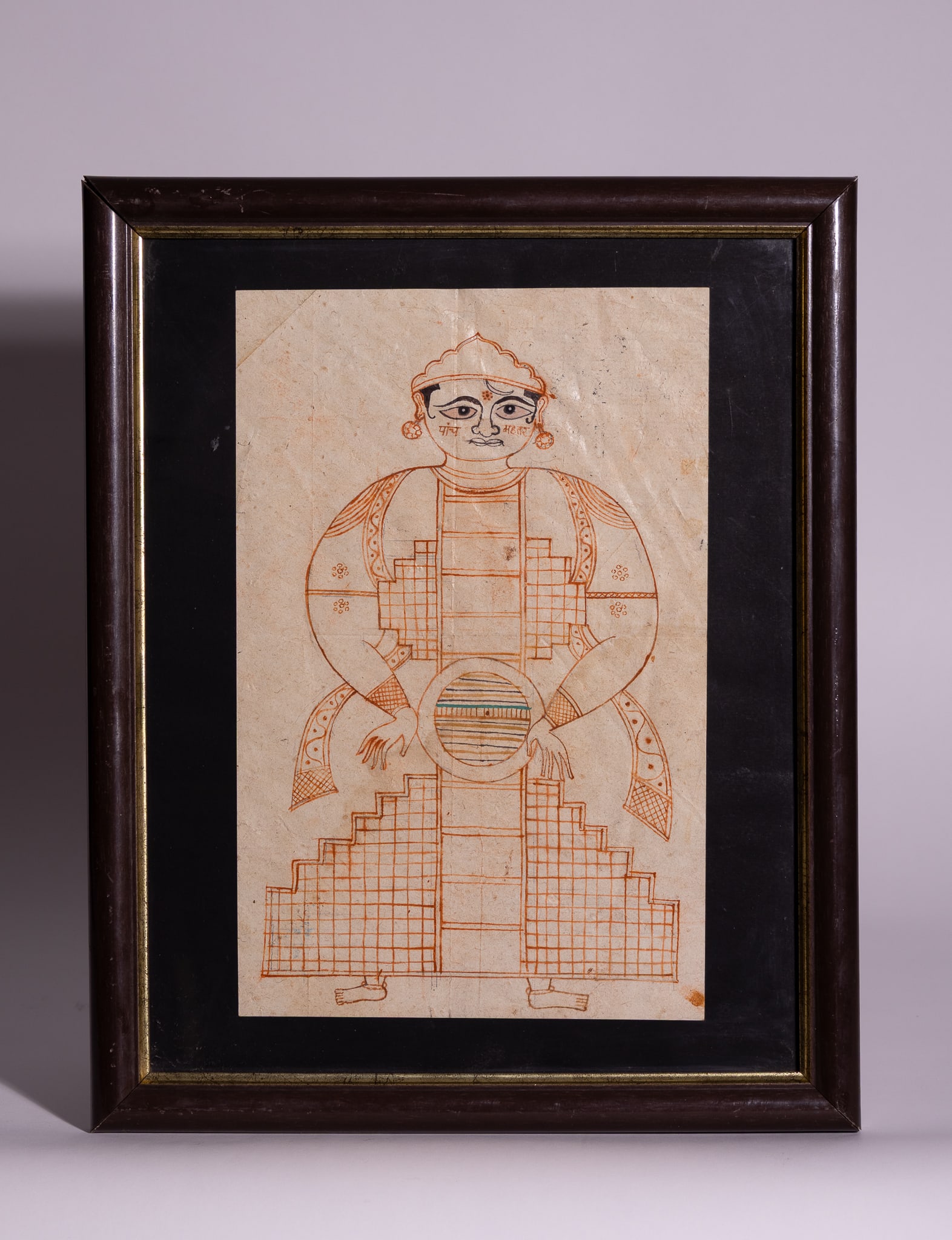 AN INDIAN JAIN LOKAPURUSHA PURUSHKARA YANTRA DRAWING ON PAPER, 19TH-20TH CENTURY. (1 of 2)