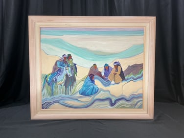 Evening Rest By Moonier - Original Oil On Canvas