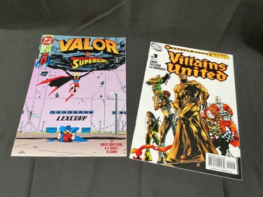 Dc Comics Pair (2): Valor #2 (Supergirl Cover) And Villains United #1