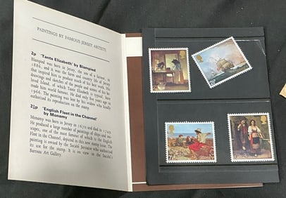 Jersey "Famous Artists" Stamp Presentation Packs with Philatelic Bureau Envelope & Mixed Foreign