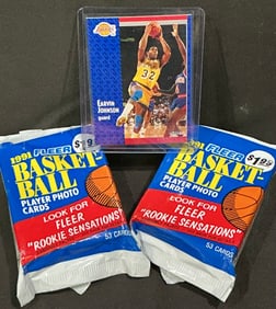 1991 Fleer Basketball Packs & Magic Johnson Card