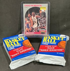 1991 Fleer Basketball Packs With David Robinson Rookie Of The Year Card