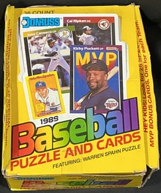1989 Donruss Baseball Puzzle And Cards Wax Box (Partial)