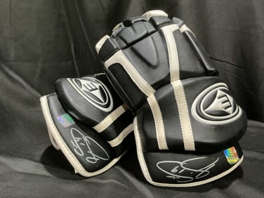Sergei Gonchar Game-Used & Signed Easton Hockey Gloves; Pittsburgh Penguins