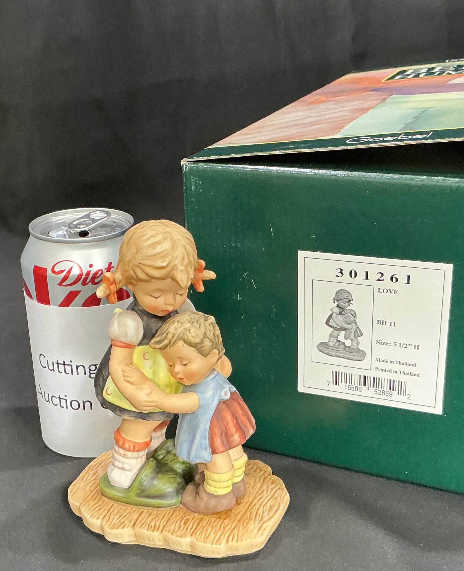 Berta Hummel Figurine "Love" BH 11 by Goebel - Boy and Girl Embrace: Tender embrace of young boy and girl; includes original box.