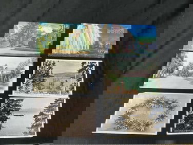 Collection of Early 20th-Century Scenic and Greeting Postcards, Including Lake Tahoe & Firestone