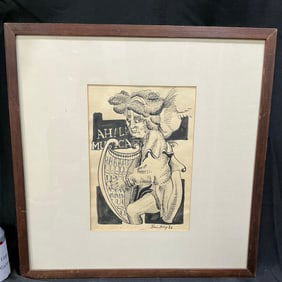 Pair of 1966 Ink Drawings -"Ah, Pero Que Buen Musica" & "Ah! La Musica" -Signed Ehrenberg ‚Äô66