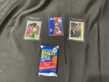 Shawn Kemp Basketball Cards Trio with 1991 Fleer Pack