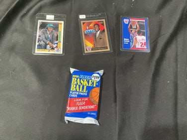 Basketball Cards Lot: Larry Johnson, Derrick Coleman & Draft Card + 1991 Fleer Pack