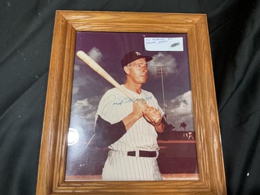 Joe DiMaggio Signed New York Yankees Framed Photo