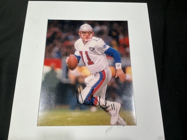 Drew Bledsoe Autographed New England Patriots Photo