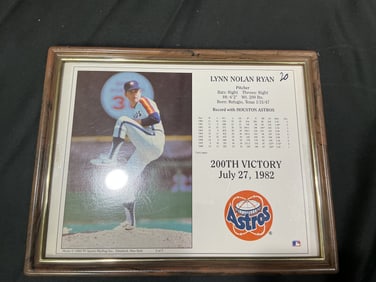 Lynn Nolan Ryan Houston Astros 200th Victory Plaque (Unsigned, 1990 TV Sports Mailbag)