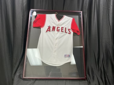 Framed Los Angeles Angels Majestic MLB Genuine Merchandise Jersey
