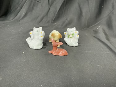 Lot of 4 Miniature Porcelain Animal Figurines