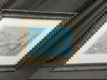 After Marc Chagall Lithograph-Style Print, Framed