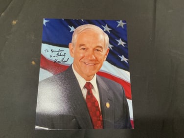 Inscribed and Signed Color Portrait Photograph of Congressman Ron Paul