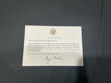 George W. Bush Signed Official Post-Presidential Thank-You Card