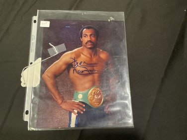 Ken Norton Signed 8x10 Color Champion Portrait Photo
