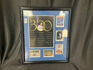 Nolan Ryan Autographed 300th Win Commemorative Framed Program with Cards – Texas Rangers