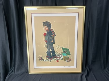 Norman Rockwell 'After Christmas' – Limited Edition Lithograph, Signed & Numbered 167/200