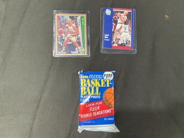 Larry Bird Basketball Card Pair with 1991 Fleer Unopened Pack
