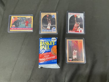 Michael Jordan Basketball Card Group with Unopened 1991 Fleer Pack