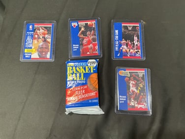Michael Jordan Fleer All-Star Card Group with Unopened 1991 Fleer Pack