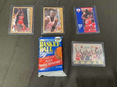 Michael Jordan Fleer Card Group with Unopened 1991 Fleer Pack