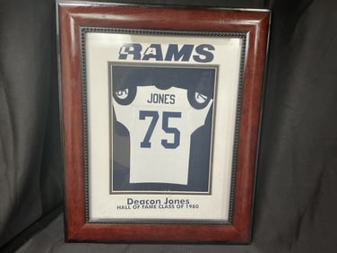 Deacon Jones Los Angeles Rams #75 mini display Jersey Number Display Framed