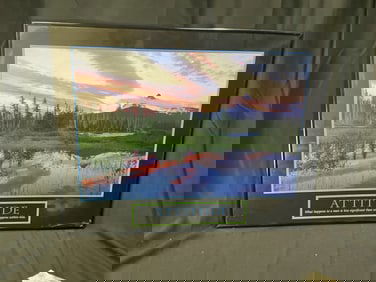 Attitude Motivational Poster  Snow-Capped Mountain at Sunrise (Successories-style)