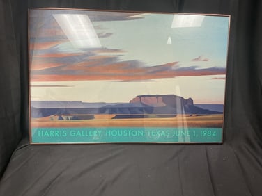 Ed Mell Harris Gallery Houston  Texas June 1  1984 Signed Exhibition Poster
