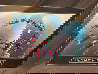 Teamwork Motivational Poster  Skydivers Forming Circle (Successories-style)