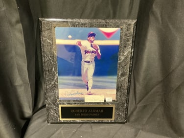 Roberto Alomar Autographed San Diego Padres Plaque
