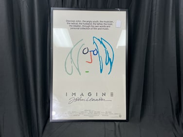 Imagine: John Lennon framed movie posterA framed movie poster for the 1988 documentary film Imagine: