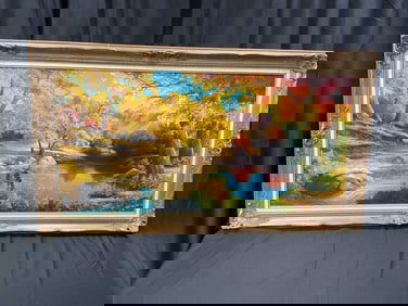 Large Framed Landscape Painting made and signed by Anthony Casay