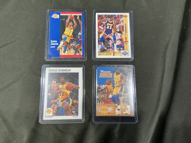 Four magic johnson trading cards