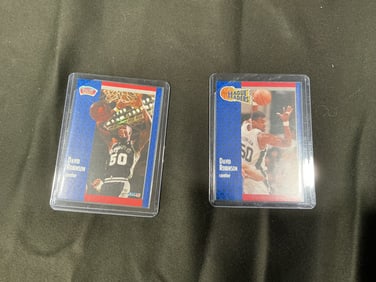 David Robinson Fleer 1991 NBA trading Cards (Pair)