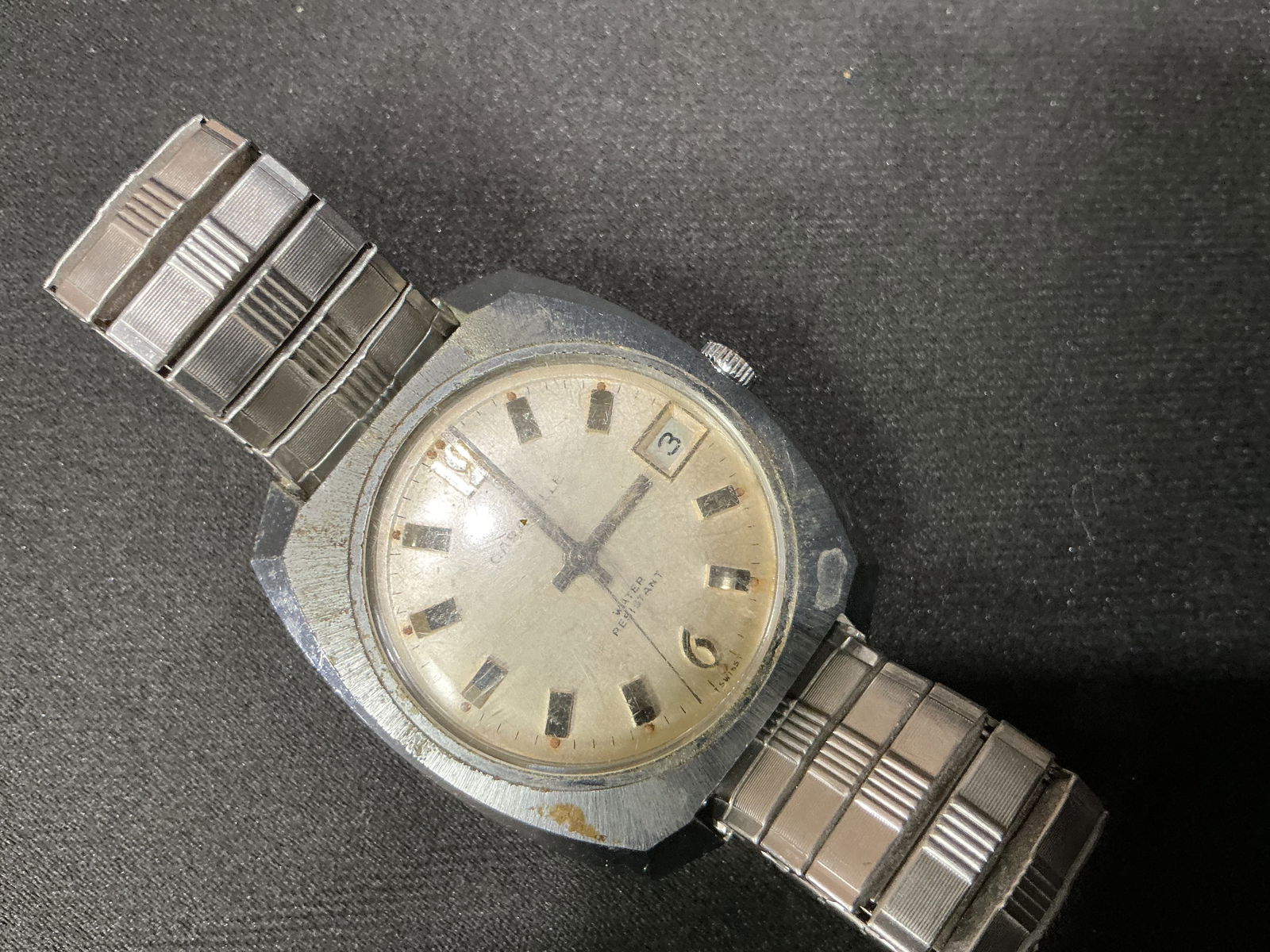 Vintage Stainless Steel Date Wristwatch (Brand Caravelle) (1 of 2)