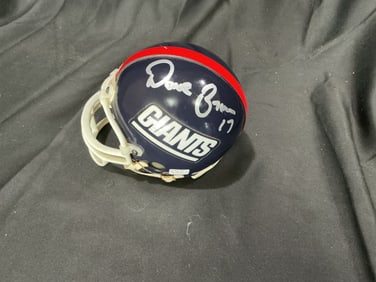 Signed New York Giants Mini Helmet by quarterback Dave Brown