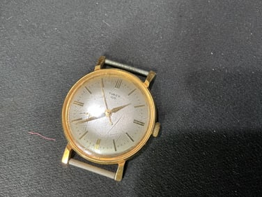 Vintage Timex Gold Tone Manual Wind Wristwatch (Watch Head Only)