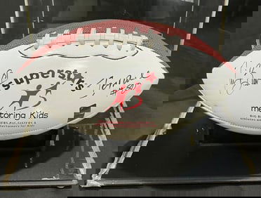 Tim Brown & Jerry Rice Dual-Signed 'Superstars Mentoring Kids' Football Hall of Famers, Big