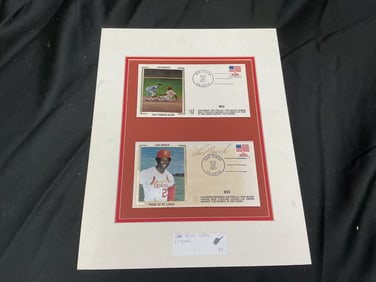 Lou Brock Signed Commemorative Cover Display