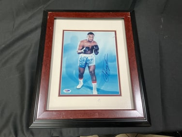 Autographed Joe Frazier Framed Boxing Photo (PSA/DNA Certified)