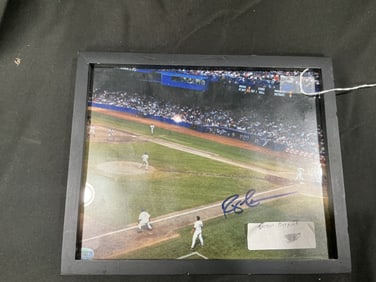 Signed by Rob Venture, MLB Game-Action Photograph (Framed)