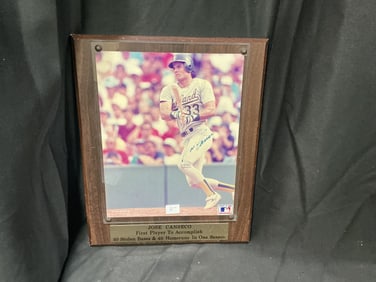 Jose Canseco Signed Framed Photograph Plaque (Oakland Athletics)