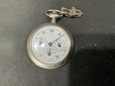 Vintage Mechanical Stopwatch with Multi-Register Dial