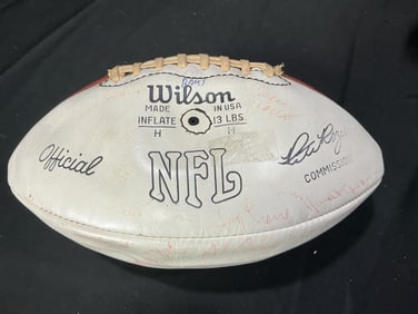 Vintage White Wilson Official NFL Rams Multi-Signed Football