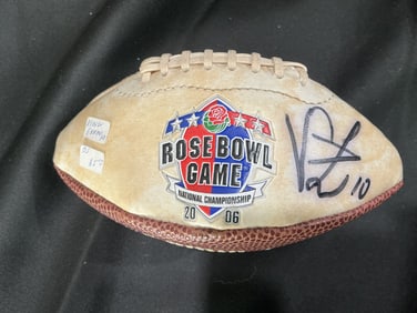 Vince Young Signed 2006 Rose Bowl National Championship mini Football