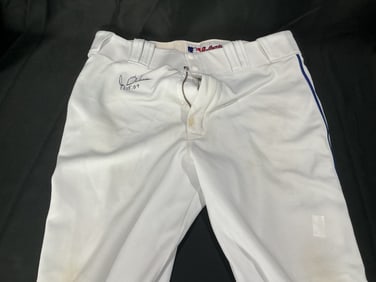 Autographed Game-Used Style Baseball Pants with HOF Inscription