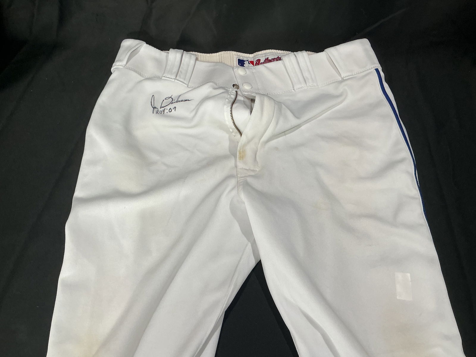 Autographed Game-Used Style Baseball Pants with HOF Inscription (1 of 2)